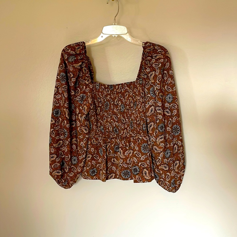 Blu Pepper smocked peasant sleeve top